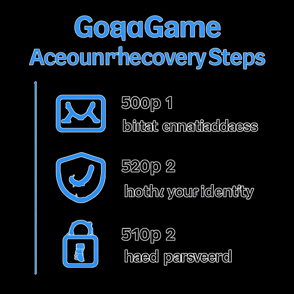 Illustration detailing the steps for recovering a GogoGame account.