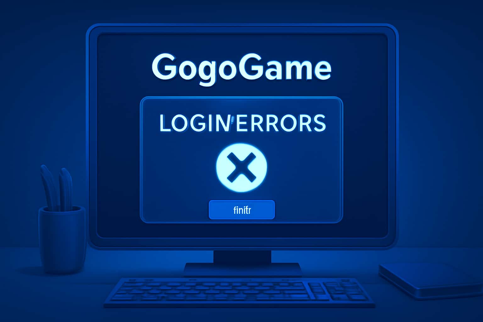 An informative scene illustrating GogoGame login errors.