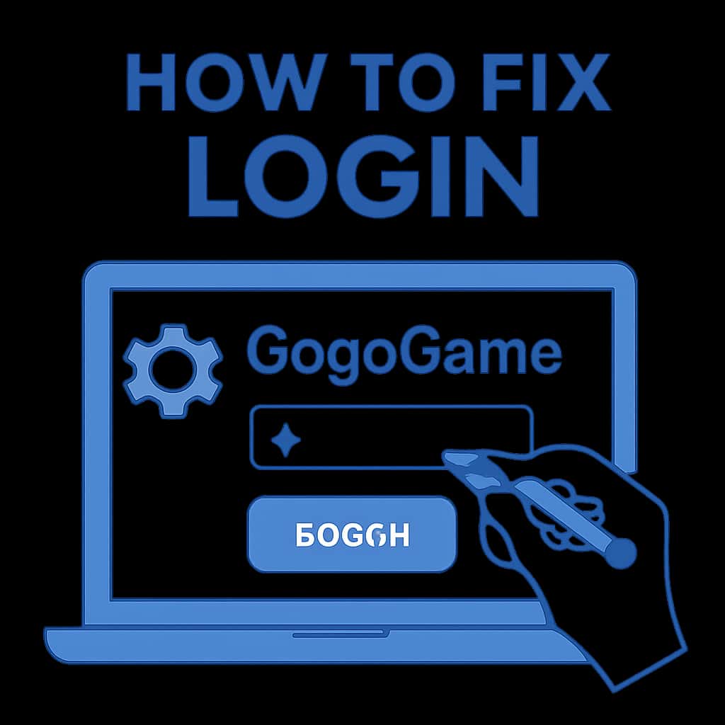 Diagram illustrating troubleshooting steps for GogoGame login.