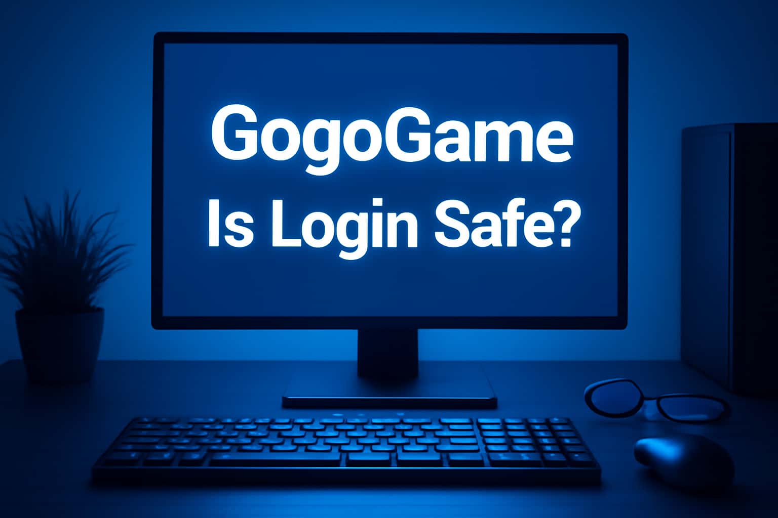 An informational graphic illustrating the safety features of GogoGame login.